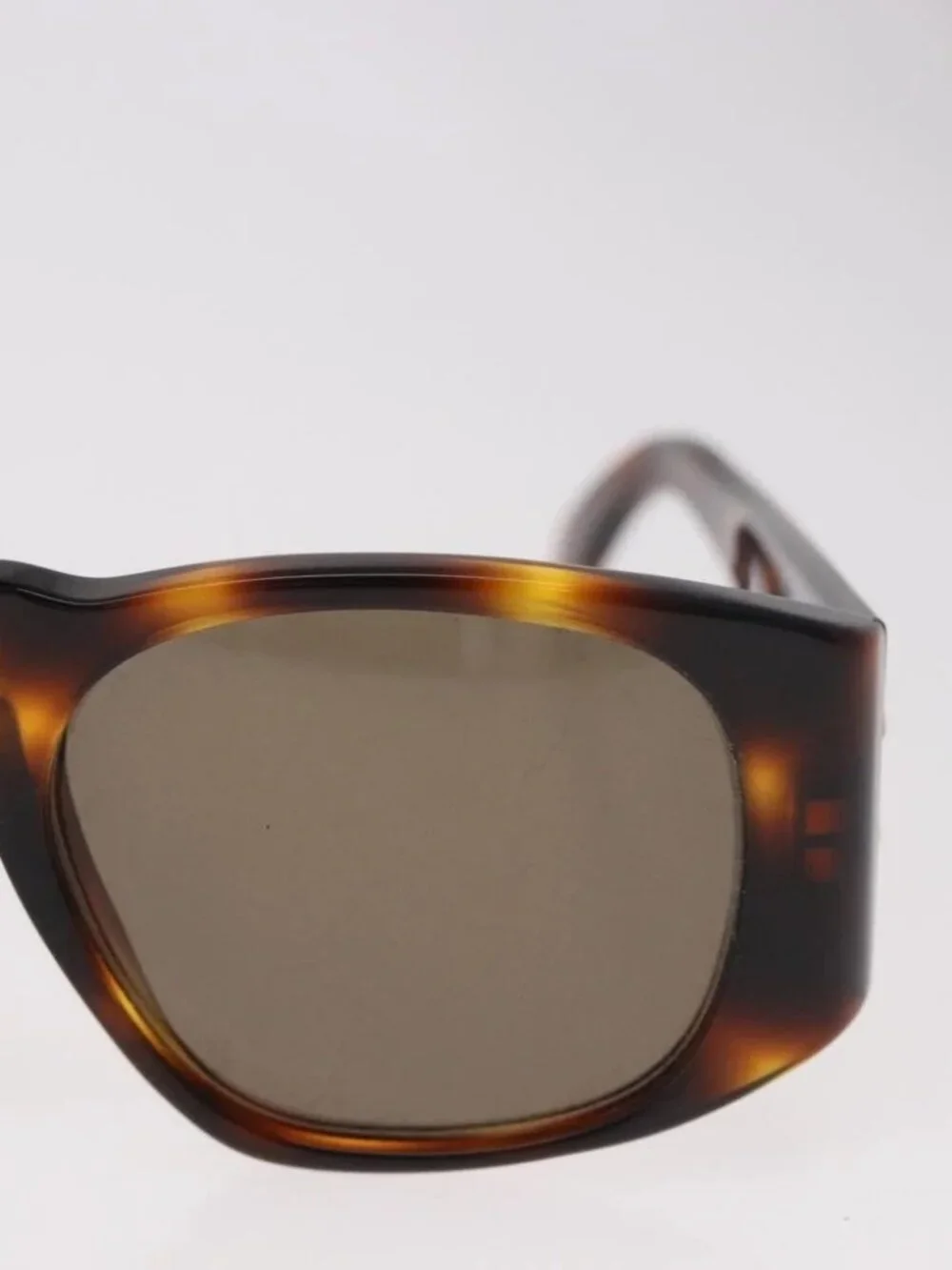 CHANEL COCO Mark Sunglasses Plastic Brown Gold CC Auth 185486